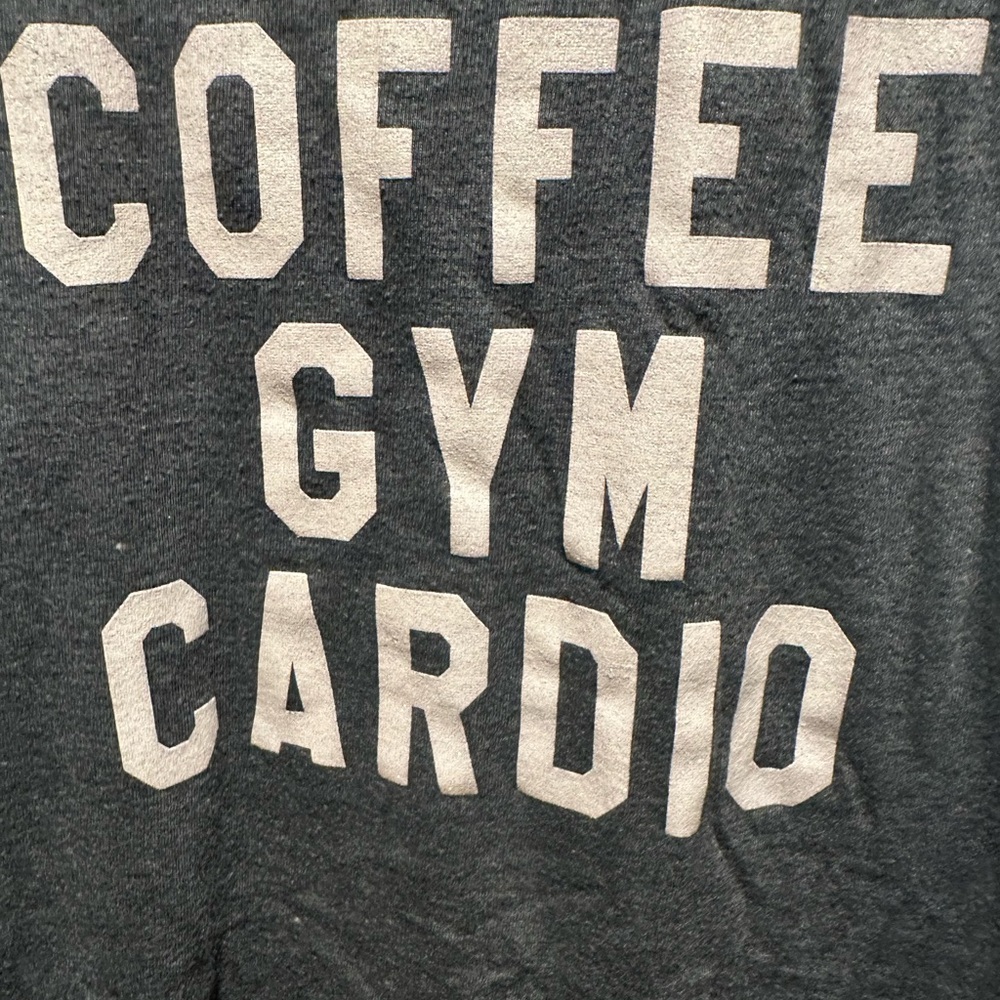 Body Rags Racerback Tank Top | Coffee Gym Cardio | Glitter Graphic | Size Small - Picture 4 of 7